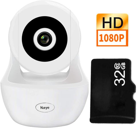 Wireless WiFi Camera, 1080P HD Wireless Night Vision Camera, Pet Monitoring Baby Camera, Built-in 32G Memory Card，Cloud Service, Remote Detect for iOS/Android