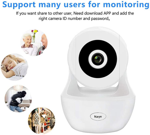 Wireless WiFi Camera, 1080P HD Wireless Night Vision Camera, Pet Monitoring Baby Camera, Built-in 32G Memory Card，Cloud Service, Remote Detect for iOS/Android